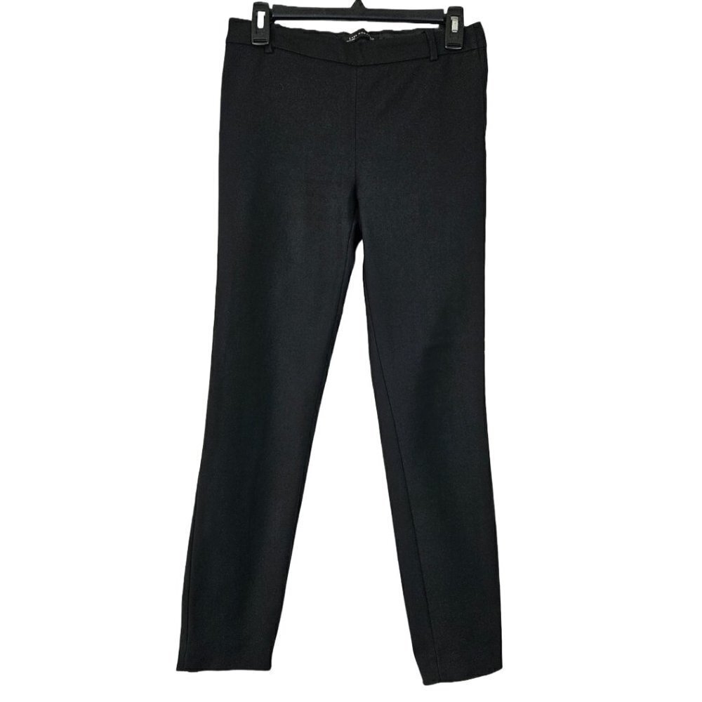 ZARA Skinny Stretch Ponte Back Seam Side Zip Pant Black XS